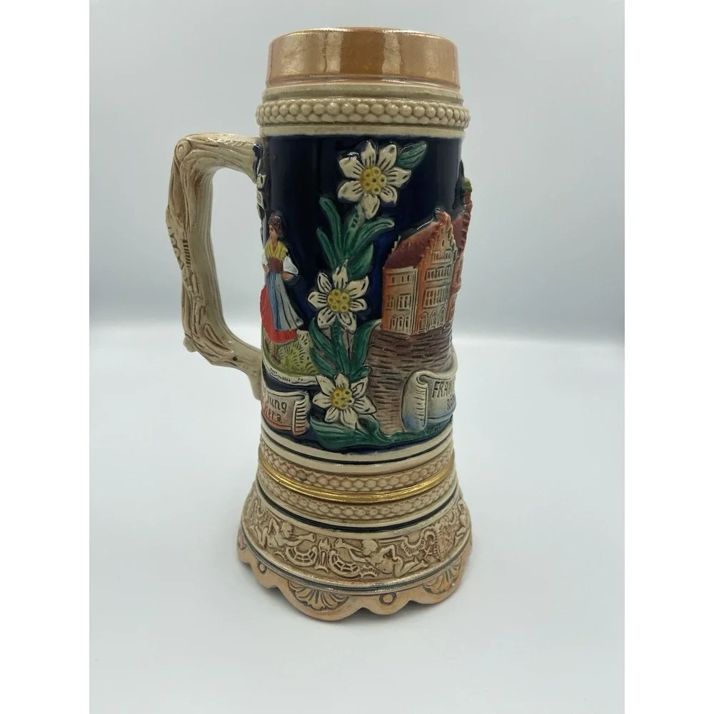 Vintage West Germany 3D Frankfurt o/m Romer Wind Up‎ Musical Beer Stein